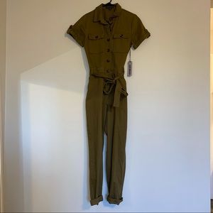 Haute Monde Green Olive Jumpsuit
